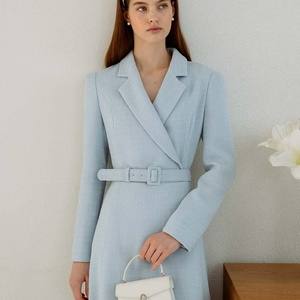 브라이드앤유 모니카 monica 트위드 드레스 블루 1사이즈