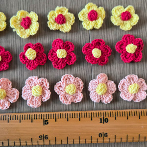 꽃 모양 뜨개 장식 세트