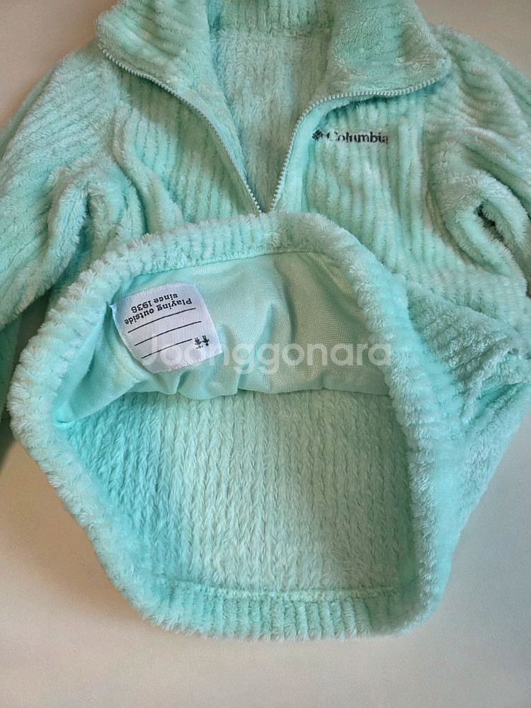 컬럼비아 키즈 집업 쉐르파 플리스 티셔츠 130 민트--4