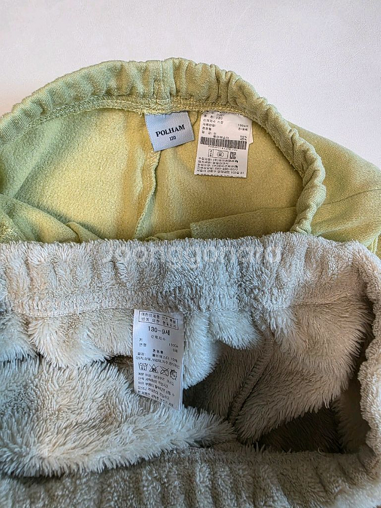 키즈 남아 여아 바지 130 폴햄키즈 약기모, 플리스 와이드, 수면바지--4