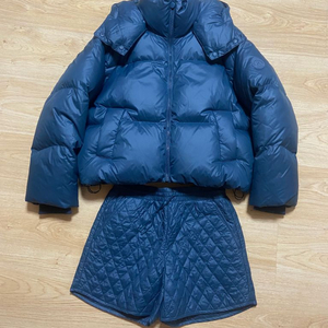 위뜨 8 매장정품 푸퍼 구스다운 패딩 반바지 셋트 M사이즈