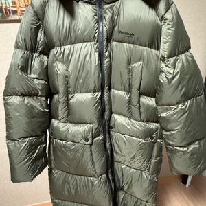 리복 롱 구스패딩 라지 깃털 새상품 가벼움 정품