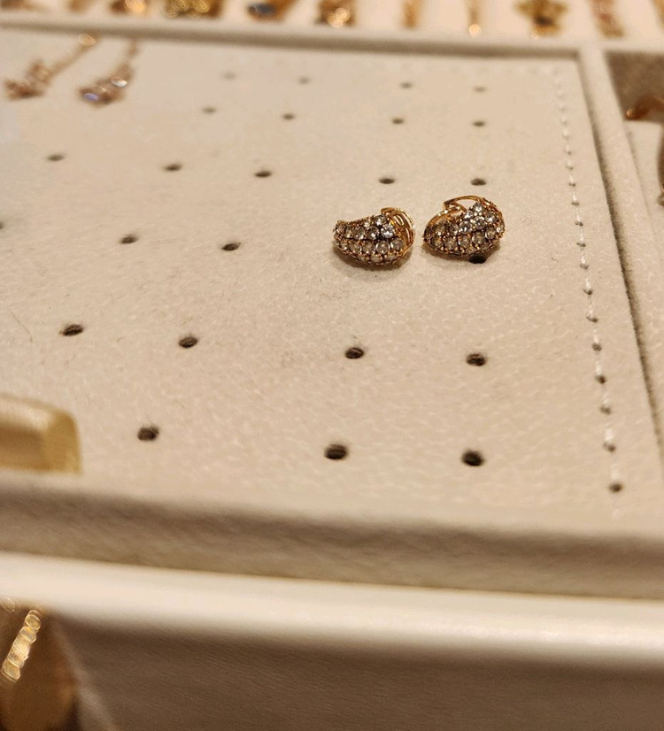 미니골드 14k 큐빅 귀걸이--3