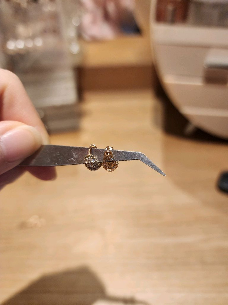 미니골드 14k 큐빅 귀걸이--5