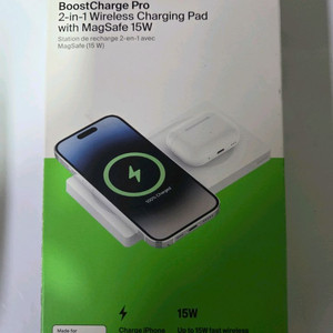 벨킨 2in1 맥세이프 15W 무선 충전 패드 WIZ019btWH 화이트 이미지