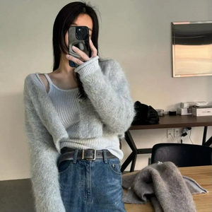 츄니토리 수리알파카가디건세트 그레이