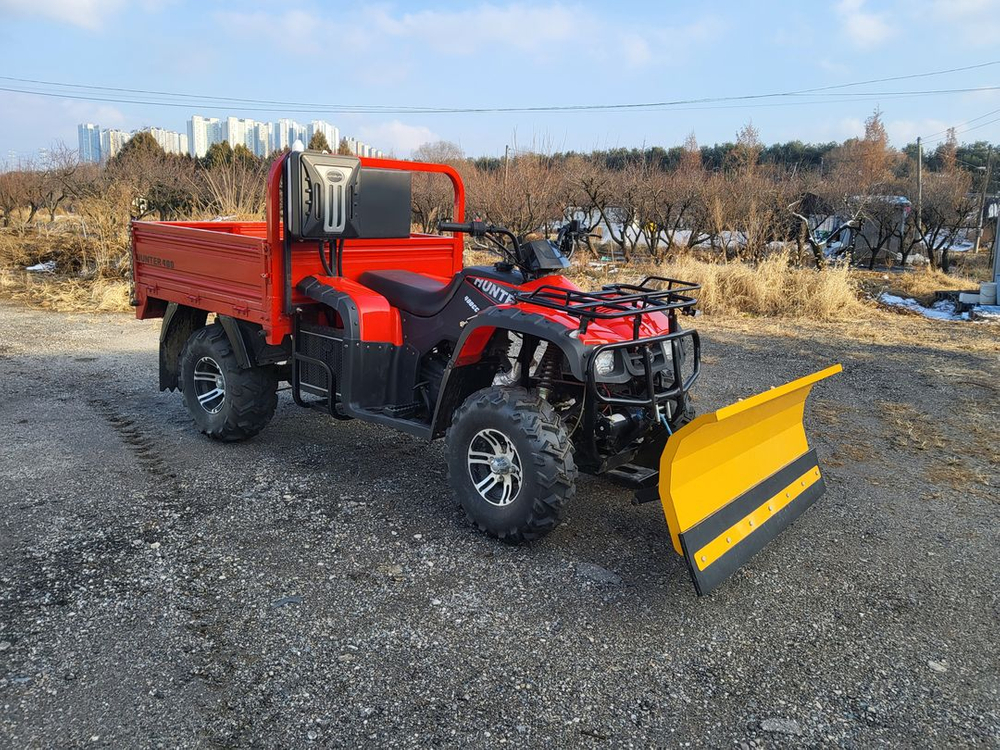 ATV 헌터 400cc (4WD) 농업용 화물오토바이 + 제설 눈삽 세트 사륜바이크--1