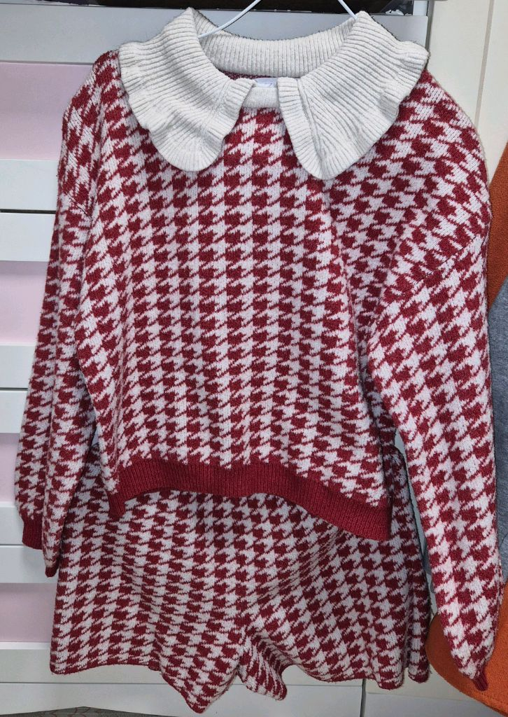 자라 키즈 여아 체크 니트 상하의 13-14세--0