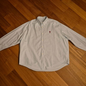 아미 23FW 스몰하트 옥스포드 오버셔츠 하늘색 백화점정품 XL