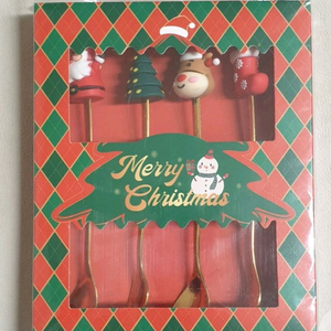 크리스마스 스푼 & 포크 세트 / 디저트용 새상품