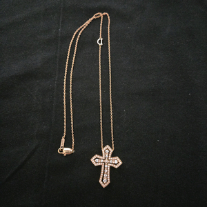 18k 다미아니 크라운 십자가 목걸이