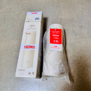 써모스 퀵오픈 스트레이트 텀블러 500ml-크림밀크 미사용