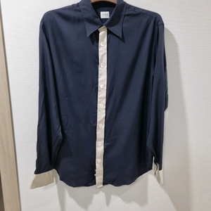 아르마니 꼴레지오니 네이비 실크 셔츠