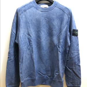 [S] 스톤아일랜드 더스트 컬러 트리트먼트 맨투맨 블루