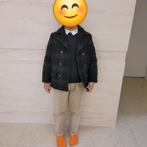 알마니주니어 안감누빔 울 더블코트 8A(입학식용 추천)