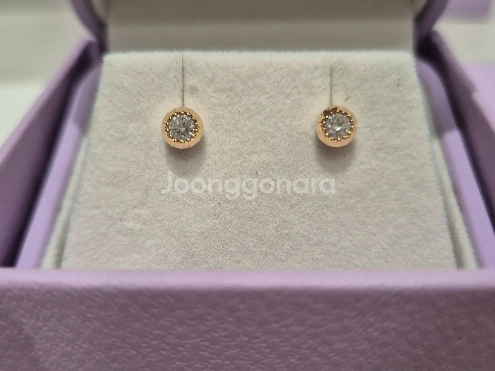 골든듀 글리터링러브 1C 귀걸이 로즈 골드, 베노아 1.3c 옐골 일괄--0