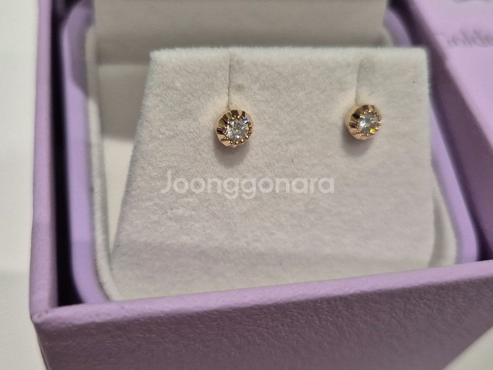 골든듀 글리터링러브 1C 귀걸이 로즈 골드, 베노아 1.3c 옐골 일괄--3