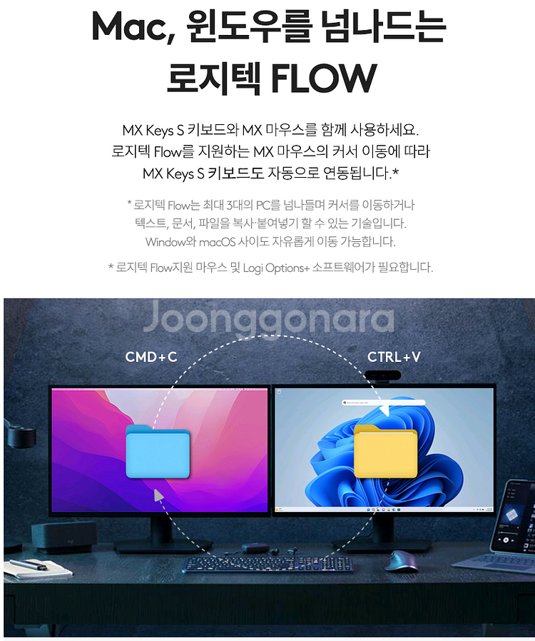 (미개봉 새제품) 로지텍코리아 정품 / 로지텍 MX Keys S 무선 키보드--7