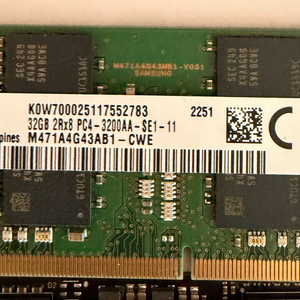 노트북용 삼성 DDR4 3200 32GB 메모리