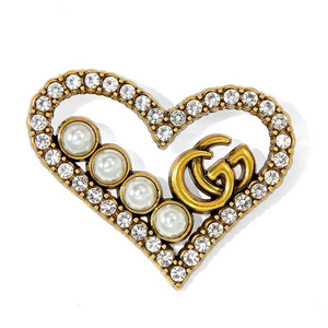 구찌 빈티지 스타일 하트 브로치
