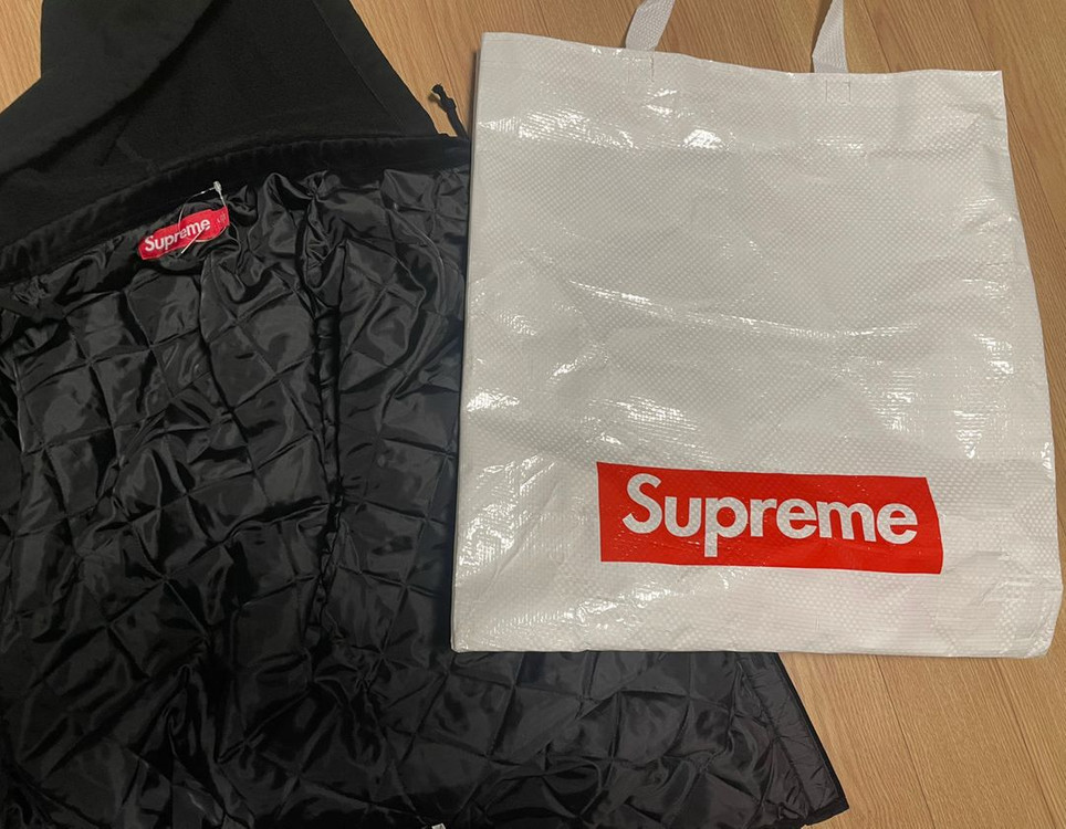 슈프림 정품 퀼티드 후드 벨벳 셔츠--2