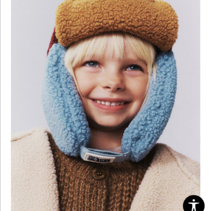 자라 키즈 인조 양털 모자 54cm (6-8세) -새제품