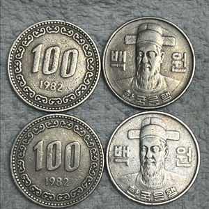 100원 1982년 무광동전