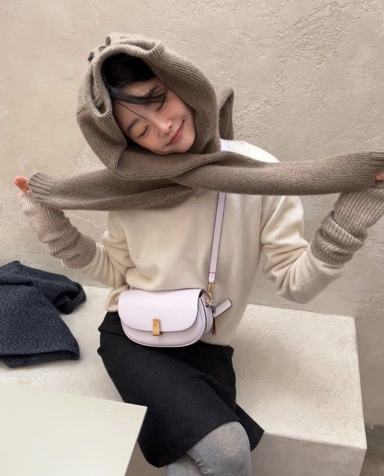 lfm rib crew neck cardigan toffee 이미지