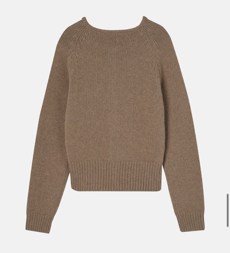 lfm rib crew neck cardigan toffee 이미지