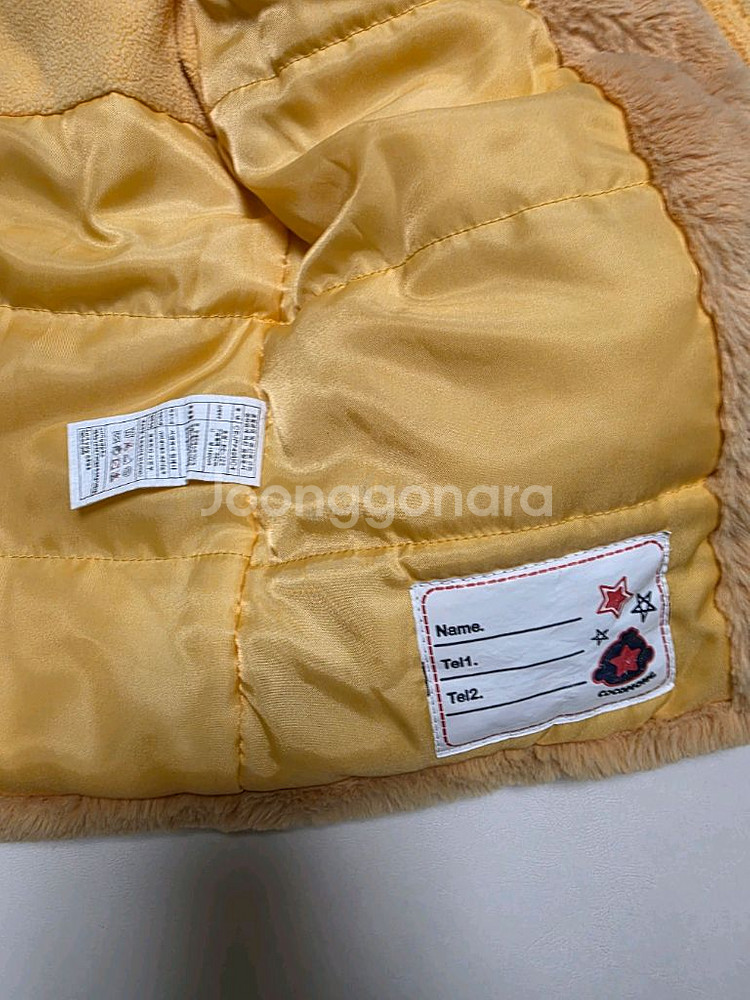 코코리따 아동 패딩 후리스 120(130가능) 미착용 옐로우--4