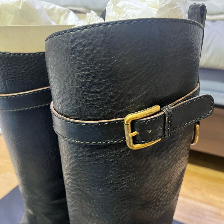 Dolce&Gabbana 돌체앤가바나 블렉 레더 롱 부츠 35.5 사이즈--3