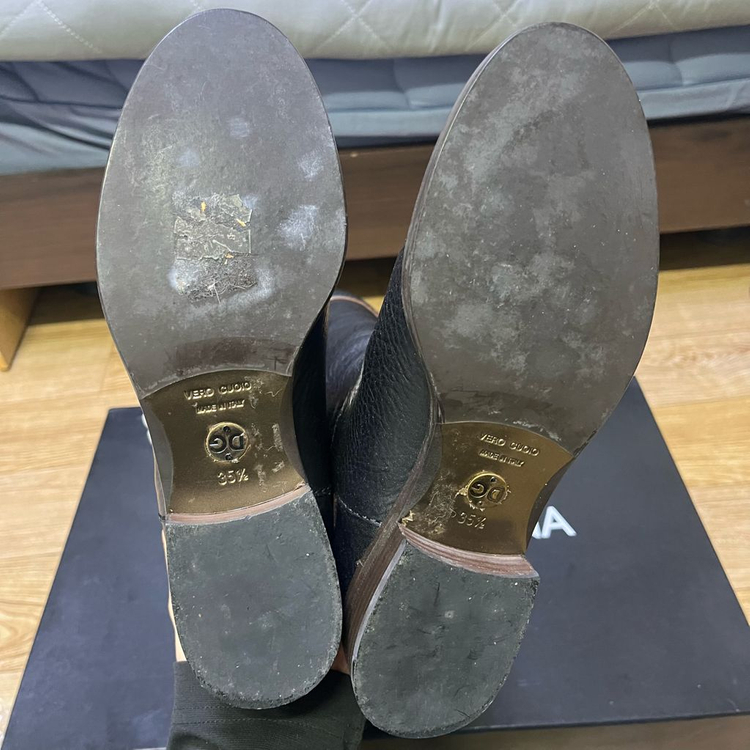 Dolce&Gabbana 돌체앤가바나 블렉 레더 롱 부츠 35.5 사이즈--5