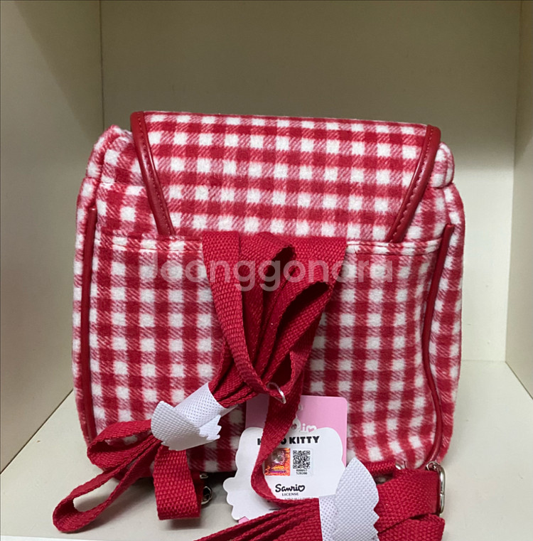 산리오) 헬로키티 체크 백팩 가방--1