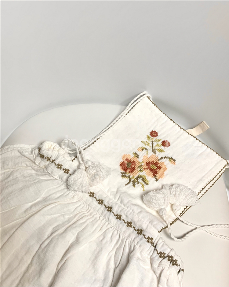 릴루 에이프런 자수 원피스 8y--0