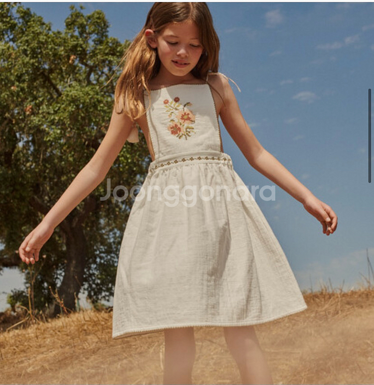릴루 에이프런 자수 원피스 8y--1