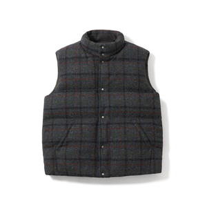 포터리 해리스 트위드 울 구스 베스트 브라운체크