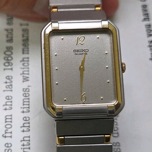 빈티지 세이코 사각탱크 그레이 다이얼 칼침핸즈 슬림쿼츠 브레이슬릿 ver.