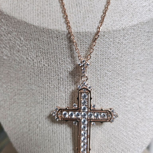 925 실버 로즈골드 십자가 목걸이 49+4cm