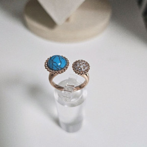 신주+두께도금 로즈골드 터콰이즈 반지 14~17호