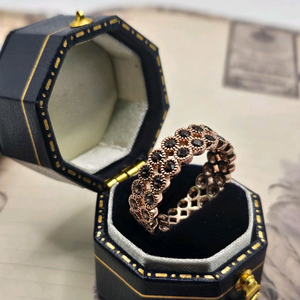 신주+두께도금 로즈골드 꼬냑큐빅 반지 12호