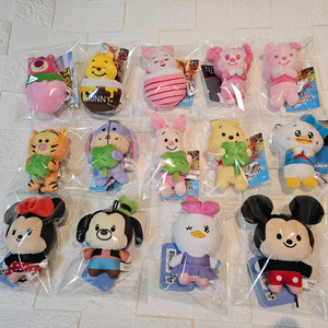 디즈니 미키 미니 푸 티거 이요르 피글렛 도널드 키링 키체인 가방고리 인형 새거