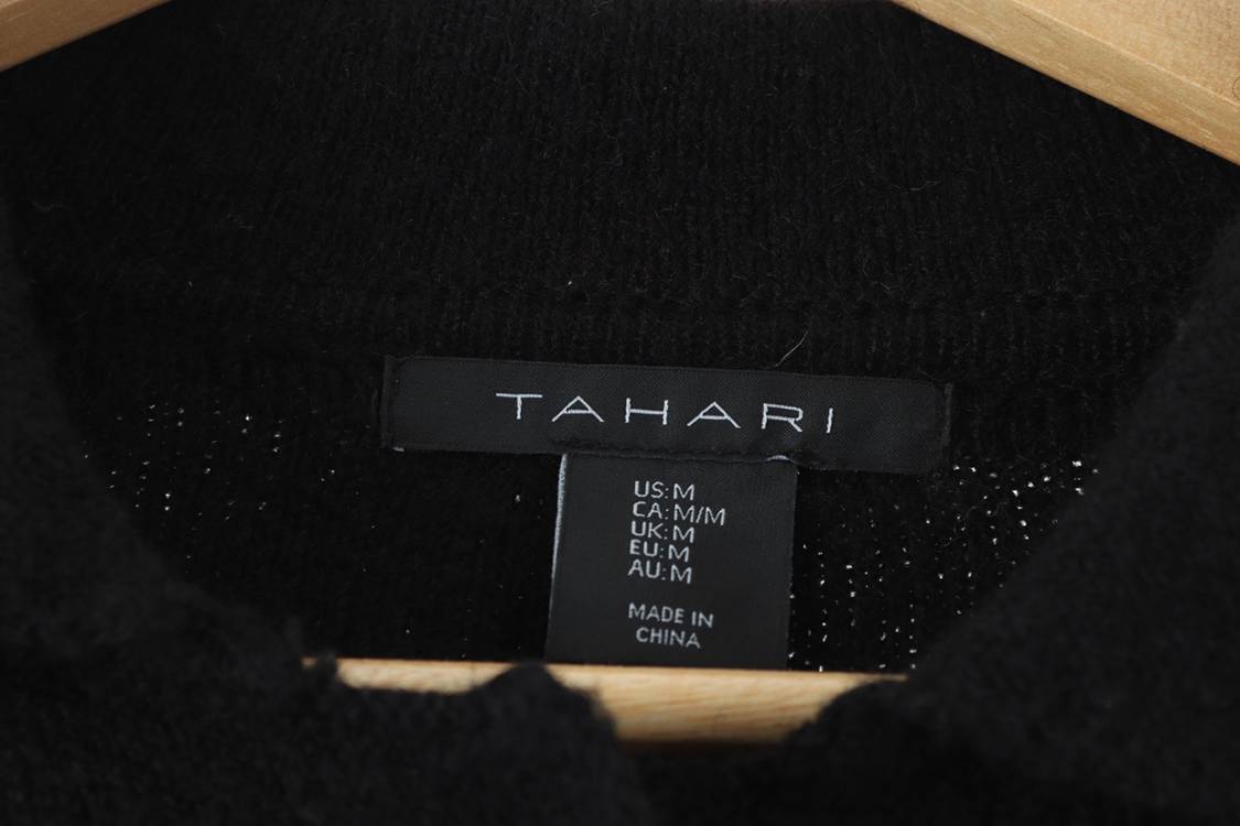 W(L-XL) 타하리 니트 앞포켓 블랙 따뜻 희귀--4