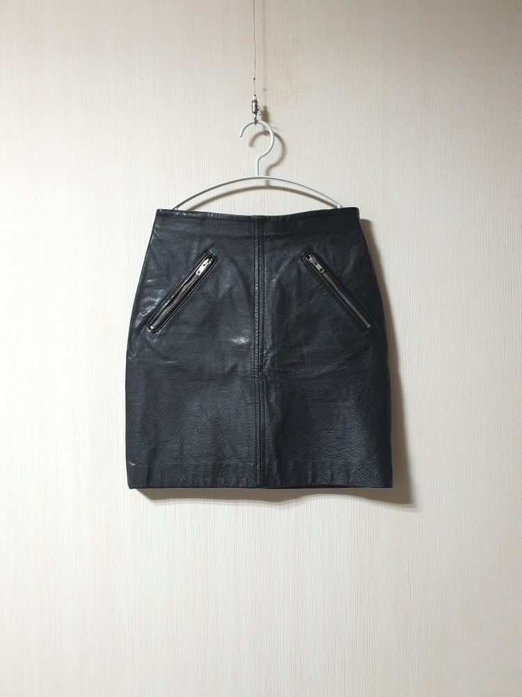 마쥬 maje 가죽 스커트 55 사이즈 정품 사이즈 38 총장 44--1