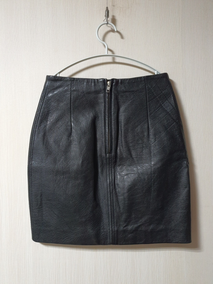 마쥬 maje 가죽 스커트 55 사이즈 정품 사이즈 38 총장 44--6