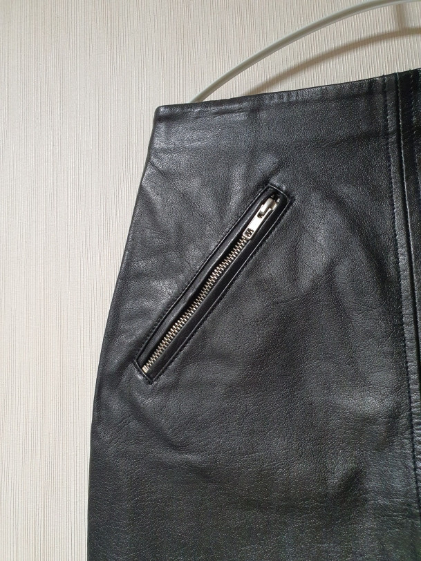 마쥬 maje 가죽 스커트 55 사이즈 정품 사이즈 38 총장 44--3