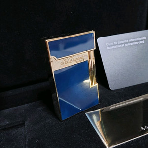 [한정판] 듀퐁라이터 라인2 신형 ca16143 아뜰리에 내추럴 블루 금장 쌍불 듀퐁라이타