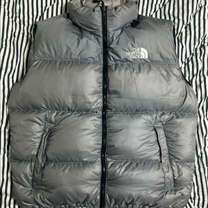 노스페이스 700 중앙로고 패딩 조끼 실버 그레이 XL