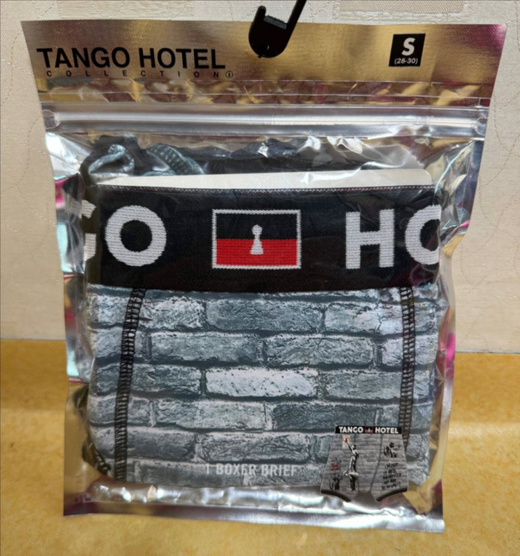 탱고 호텔 남성 박스 브리프 속옷 팬티 S 사이즈 뱅크시 그래피티 tango hotel underwear 이미지
