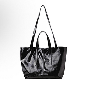 (1회착 택포가격) 밈더워드로브 크랙 레더 빅 토트백 블랙