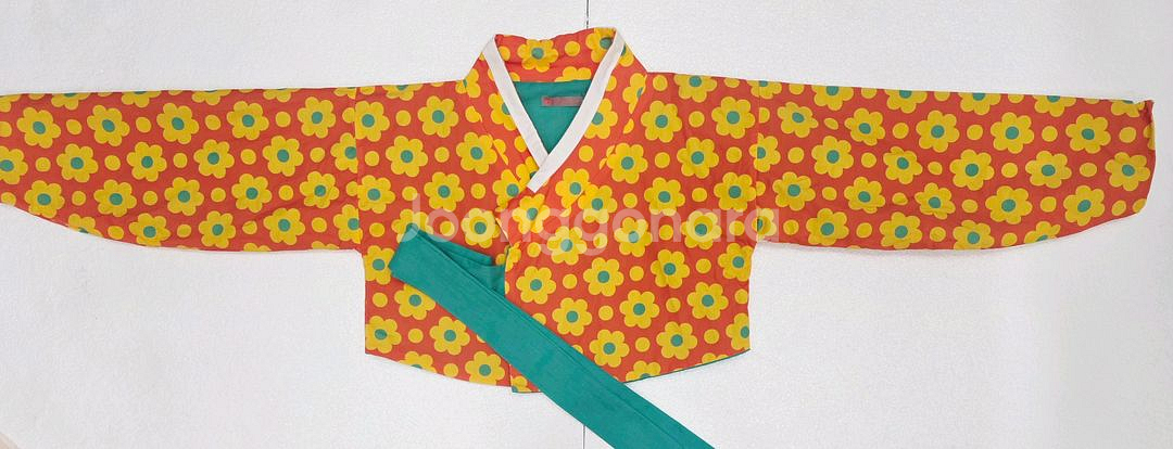 여아 드레스/플라워 패턴 한복 세트--3